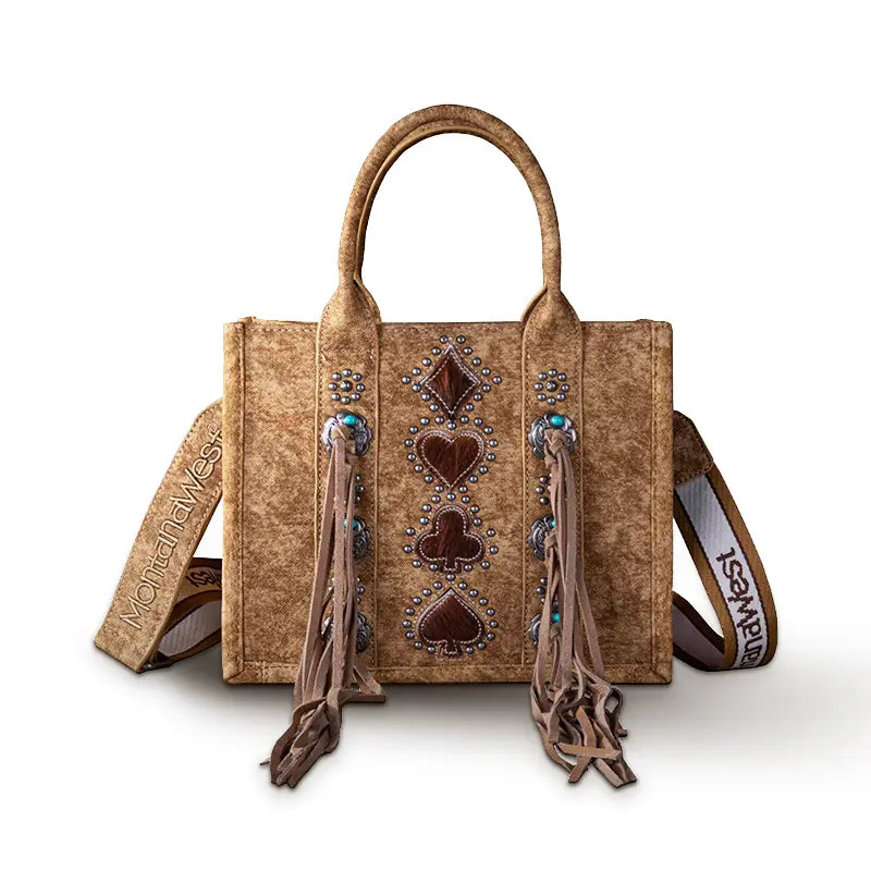 Montana West Concho Tassel Tote/Crossbody