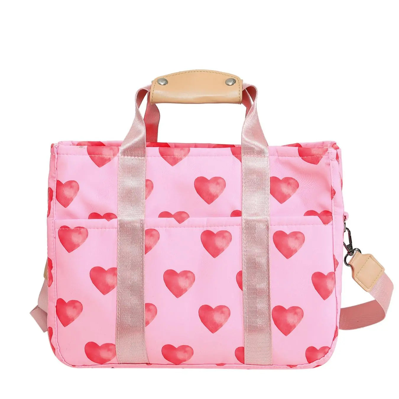 Solid Color/Flower & Fruit & Heart Pattern Summer 2024 Everything Tote Bag for Women, Large Capacity Work Tote Bag, Travel Essentials, Multiple Pocket Work Bag